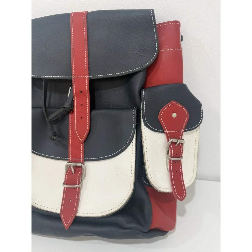 Grafea Leather Large Backpack Patriotic Color Made In England